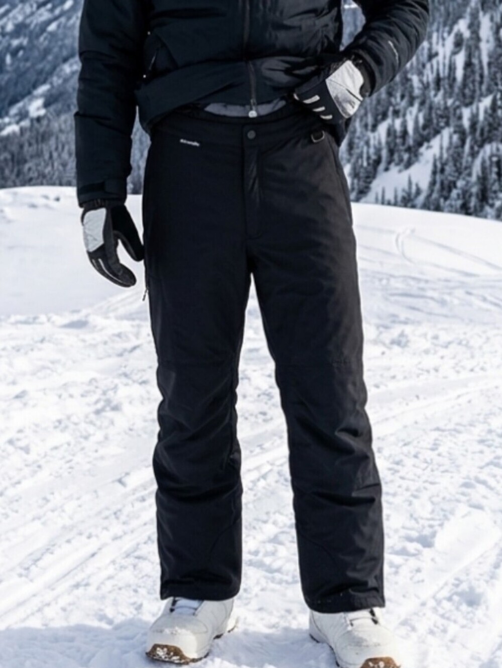 Columbia Ski Pants Black Men's Large Internal Snow Gators Snowboarding Waist 32"